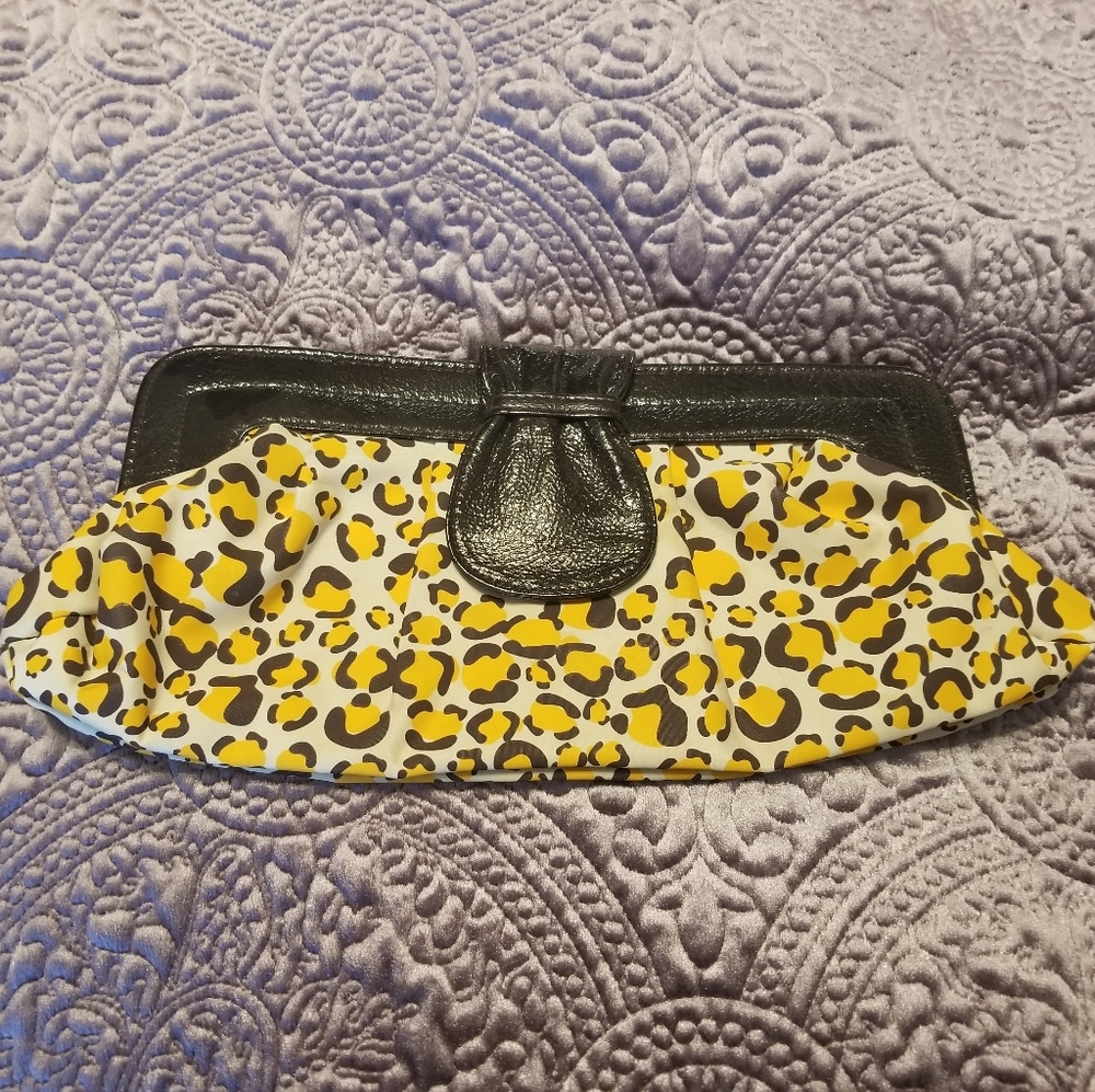 Leopard print clutch